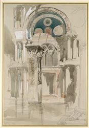 Partie de la basilique Saint-Marc, Venise : esquisse après la pluie, 27 mai 1846